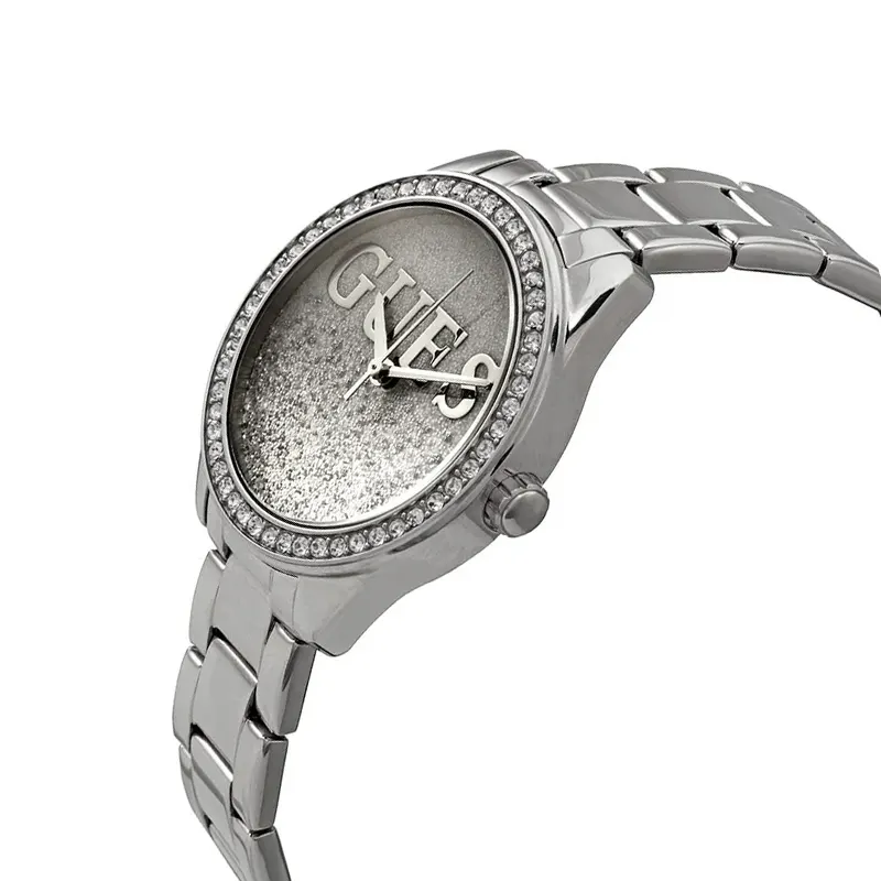 Guess Glitter Girl Silver Dial Silver-tone Ladies Watch- W0987L1